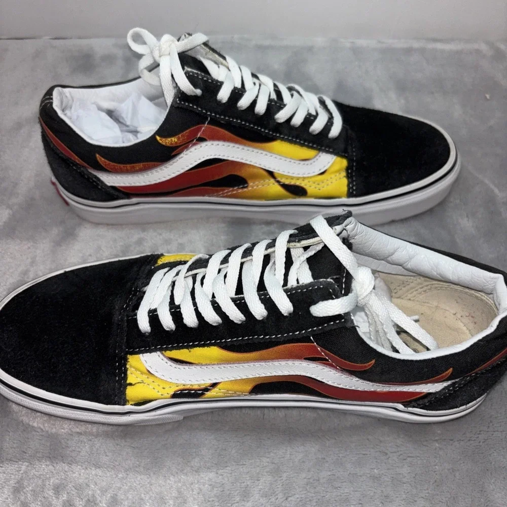 Vans Sneakers Flame Old Skool Low Top Shoes Men's 8.0 Women's 9.5